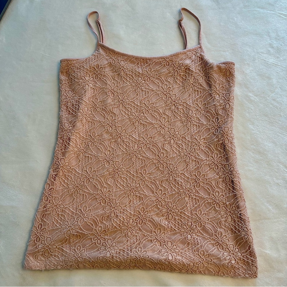 Ann Taylor Floral Lace Camisole in Blush Pink